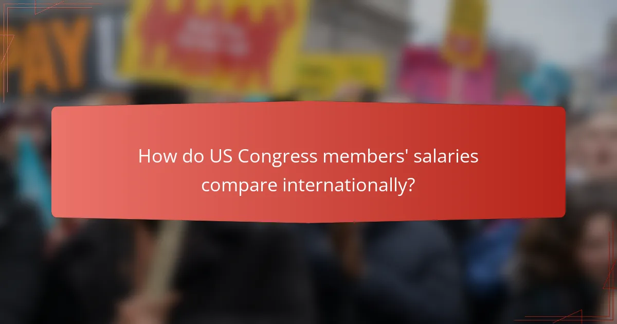 How do US Congress members' salaries compare internationally?