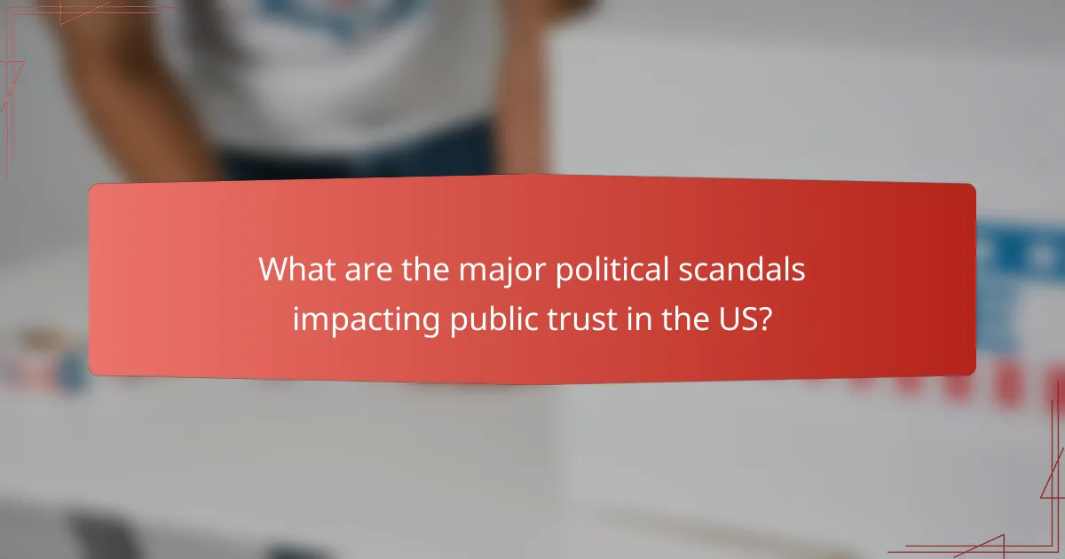 What are the major political scandals impacting public trust in the US?