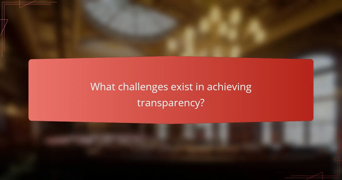 What challenges exist in achieving transparency?