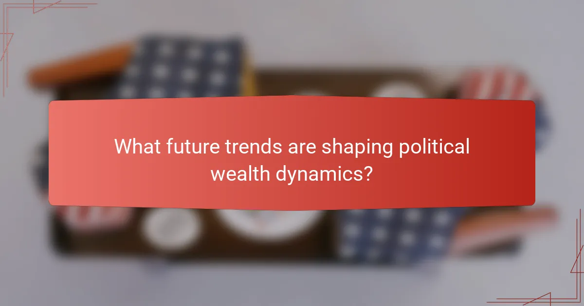What future trends are shaping political wealth dynamics?